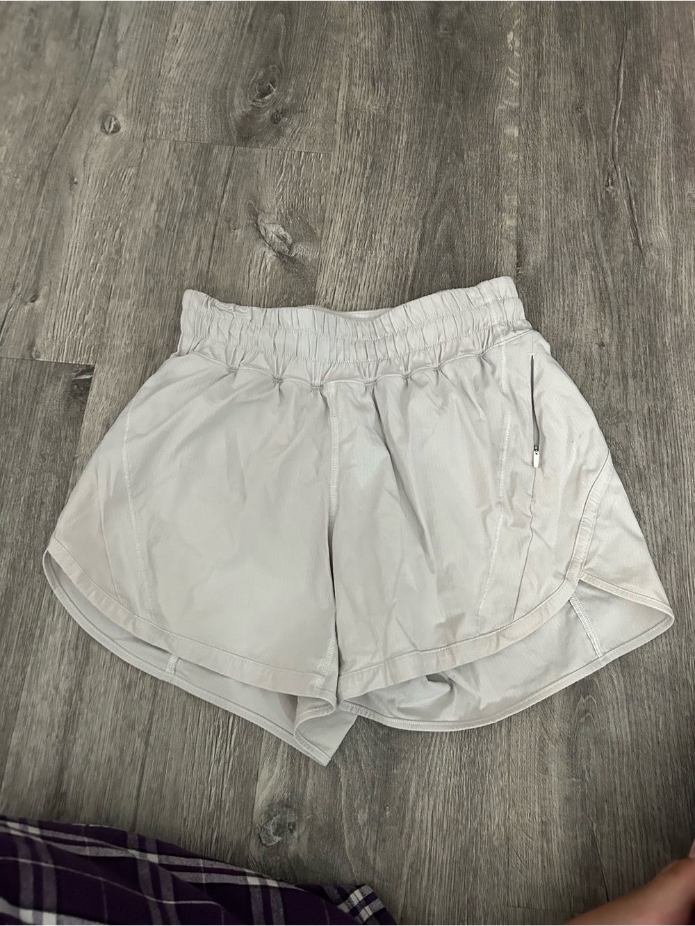 lululemon athletica Light Gray Running Shorts with Zipper Pocket